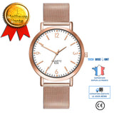 TD® Montre à quartz pour filles Série décontractée et affaires Montre à ceinture en maille Cadeau pour homme