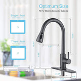 TD® Robinet à bec rétractable acier inoxydable gris pistolet nord-américain avec robinet rétractable d'arrêt d'eau à un bouton