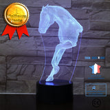 TD® Décoratif USB Cheval 7 Couleurs Télécommande Illusion Optique Veilleuse 3D Visualisation Tableau Bureau Lampes 3D Glow LED La☼74