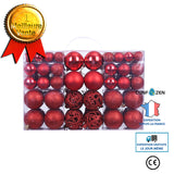 Coffret cadeau boules de Noël ensemble de 100 pièces Décorations de Noël Pendentifs d'arbre Noël Décorations de boules Noël r