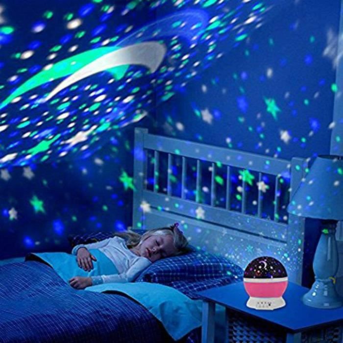 TD® Veilleuse Enfant Etoile-Projection Rotation à 360° Lampe