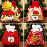 TD® Sac de bonbons de Noël sac de pomme sac cadeau fauve ours santa mall décoration de noël 4 pack