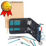 Ensemble de pinceaux Art Sketch 50 pièces Peinture Crayon Charbon de bois Ensemble de stylos en métal Ensemble d'outils de cr