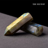 TD® Pointe en labradorite Pierre précieuse de protection, apaisante, énergie positive, relaxation Décoration aura chakra 16 x 4 cm