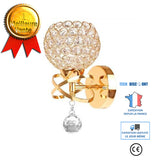 TD® LED Applique Murale Cristal Murale Luminaire E27 LED Allume la Lampe D'escalier de Chambre à Coucher Or