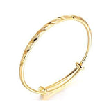 TD® Bracelet Femme Plaqué Or 18 Carats Bracelet de Charme Zirconium Rond Bijoux Cadeau pour Femme Jonc Raffiné  Bonne Qualité