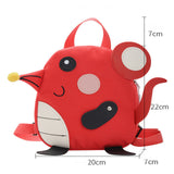 TD® Cartable mignon rouge animal petit cartable enfants motif souris mini sac à dos garçons fille petit sac motif collège maternelle