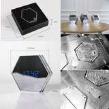 TD® Horloge multifonctions miroir veilleuse réveil créatif de table original décoration maison cadeau heures temps  pendule maquilla