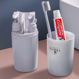 TD® Boîte de rangement d'articles de toilette de brosse à dents de voyage portable grise de qualité supérieure entièrement fonctionn