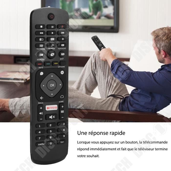 TD® Télécommande TV Smart compatible Philips Accessoire télévision  8 mètres fonctionnalités NETFLIX modèle TV PHILIPS HOF16H303GPD2