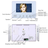 TD® Interphone vidéo sonnette écran LCD 7 pouces vision nocturne couleur à deux fils système d'interphone de bâtiment étanche à la p