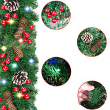 Bandes de décoration de Noël Noël PVC pommes de pin fruits rougesdécoratif couleur lumières LED accessoires de décoration d'a
