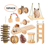 TD® Hamster jouets en bois Hamster lapin suspendu chaîne balançoire peut être accroché des fournitures de dentition en bois pour jou