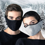TD® Masque duvet Teddy d'hiver noir anti-froid chaud tissu lavable épaississant deux en un équitation extérieure cadeau Noël