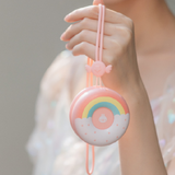 TD® Ventilateur électrique rechargeable USB forme de nuage arc-en-ciel paresseux camping en plein air suspendu ventilateur de cou