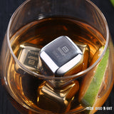 TD® Glaçon pierre whisky réutilisable acier inoxydable alcool vin haute qualité cadeau homme refroidisseur de boisson ensemble de 4