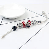 TD® Bracelet à breloques Mickey 18 CM Bracelet Anime dessin animé Bracelet cadeau de noël femme pendentif Bracelet bijoux en perles
