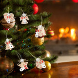 Ornements de Noël, décorations de Noël, flocons de neige de Noël, têtes d'élan, pendentifs en bois, pendentifs Noël imprimés