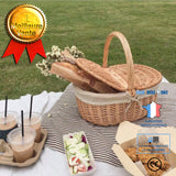 TD® Sortie de printemps fournitures panier panier pique-nique en osier rotin tissé panier de légumes pique-nique