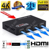 TD® Meilleur Convertisseur TV HDMI Splitter 4 ports 1080p 4K pour Distributeur 3D Full HD 1 in 4 out - convertisseur TV - séparateur