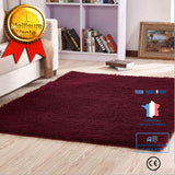 TD® Tapis de sol en laine de soie couleur unie tapis de sol chambre salon salle de bain tapis d'entrée