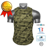 Gilets de sport Gilets amples Gilets de fitness pour hommes Tops Gilets d'entraînement de course Gilets respirants camouflage