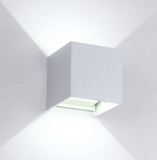 TD® LED éclairage extérieur, IP65 réglable étanche cube LED applique murale, haut et bas LED de jardin applique noir bl - White