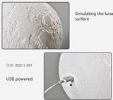 TD® 20cm Lampe de lune, lumière de lune 3D 16 couleurs avec support, lampe au clair de lune à télécommande tactile veilleuse à la ma