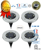 TD® 4pcs-4LED solaire encastrable pour balisage-Blanc 4000°k