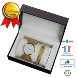 Coffret cadeau montre bracelet en maille 2 pièces ensemble européen américain nouveau style atmosphérique à large bande dames