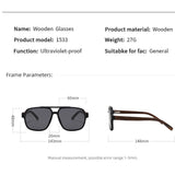 TD® Lunettes de soleil polarisées en bois printemps verres en bois de bambou hommes et femmes lunettes de soleil de protection UV