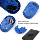 TD® Souris Sans Fil Bluetooth Retractable USB Ergonomique Silencieuse Photoélectrique pour Ordinateur PC Windows Mac Portable Bleu