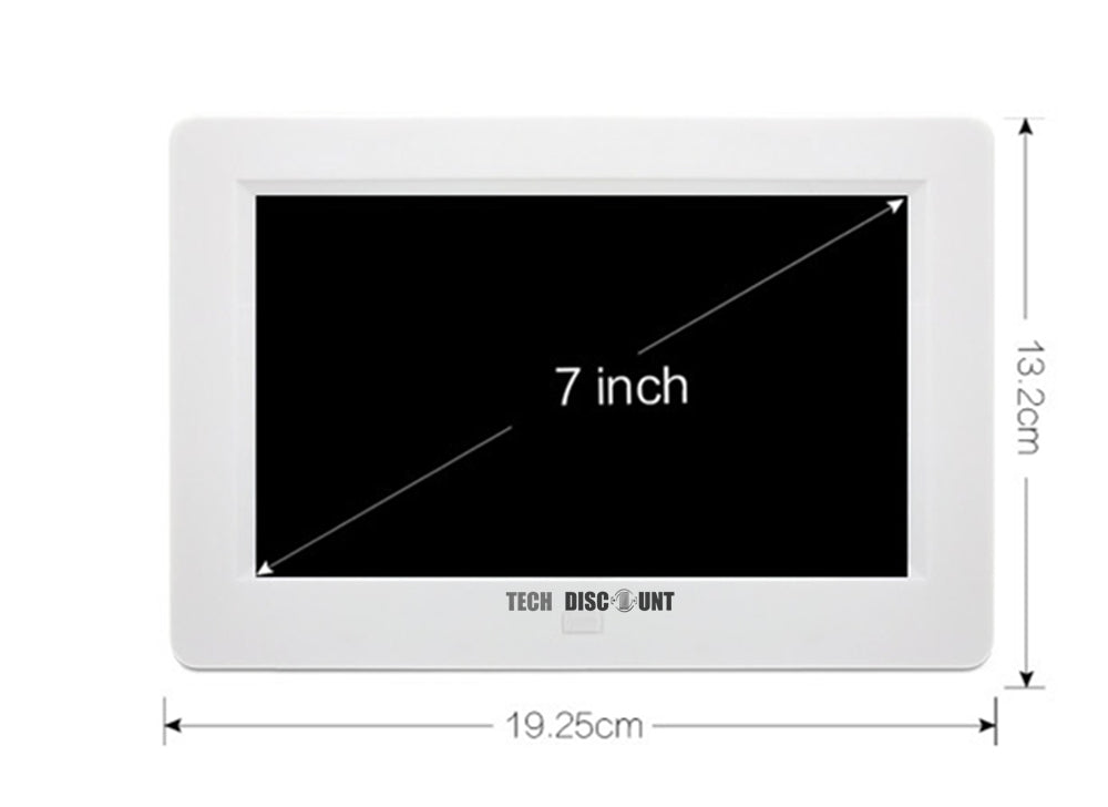 TD® Cadre photo numérique 7 pouces hd sans fil carte sd LED usb pas cher grand ecran haut parleur vidéo 1080p minuterie images album