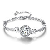 TD® Bracelet Femme Crystal Charms élégant Zircon Strass Blanc Chaîne Bijoux  Cadeau Idéal pour les Femmes Fille - Plaqué Argent 925