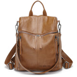 TD® Sac à dos dames sac en peau de mouton décontracté imperméable en cuir souple sac à dos sacs en cuir filles cadeaux de vacances