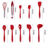 TD® Lot de Ustensiles de Cuisine en Silicone-10 pcs  Ensemble Outil Cuisine Rouge