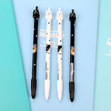TD® Papeterie de bureau dessin animé queue chat stylo neutre étudiant spécial signature stylo 0.38mm noyau noir stylo à eau 4 pièces
