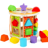TD® Jouets éducatifs enfants bebe fille ludique intelligence 13 trous forme boîte ronde bloc de construction assorti plusieurs coule