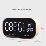 TD® Double Président Miroir Haut-parleur Bluetooth FM Support Horloge @co5351