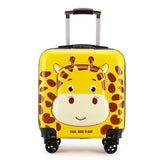 TD® Valise de chariot pour enfants giraffe valise d'embarquement valise de dessin animé 3D roue universelle étanche antivol bagages