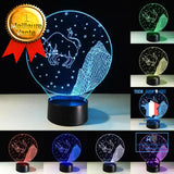 TD® Lampe optique poser décoratif tactile 7 couleurs illusion optique - modèle taureau - faible consommation câble USB ou 3 piles AA