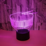 TD® Nouvelle Moto 3D Lumière Colorée 3D Led Dégradé Lumière Illusion Lumière Tactile Télécommande 3D Led Petite Lampe De Table