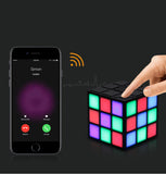 TD® LED BLUETOOTH Cube Enceinte Lumineuse Haut-parleur D’extérieur Portable Equipé de Slot Carte Micro TF Compatible au FM TF