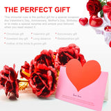 TD® Bouquet de roses 2 feuilles d'or pour petite amie femme imitation or roses éternelles cadeau de Saint Valentin