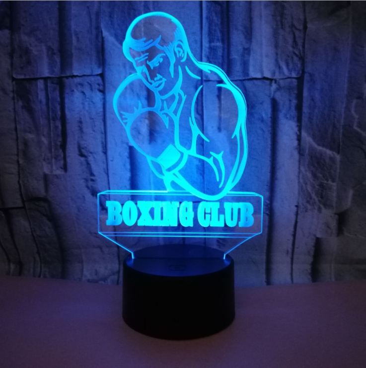 TD® Nouveau Boxe Tactile Coloré Télécommande 3D Nuit Lumière Acrylique En Trois Dimensions Petite Lampe De Table ED9546