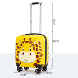 TD® Valise de chariot pour enfants giraffe valise d'embarquement valise de dessin animé 3D roue universelle étanche antivol bagages