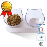 TD® Double Bol de Chat,  Gamelle Aliments / Antidérapant  avec Support en Plastique/  pour  Petits Chiens /Démontable/ Lavage Facile