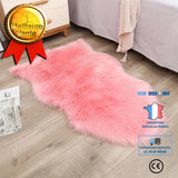 TD® Peau de Mouton synthétique,Cozy Sensation comme véritable Laine Tapis en Fourrure synthétique,  (50X 80 CM, Rose)