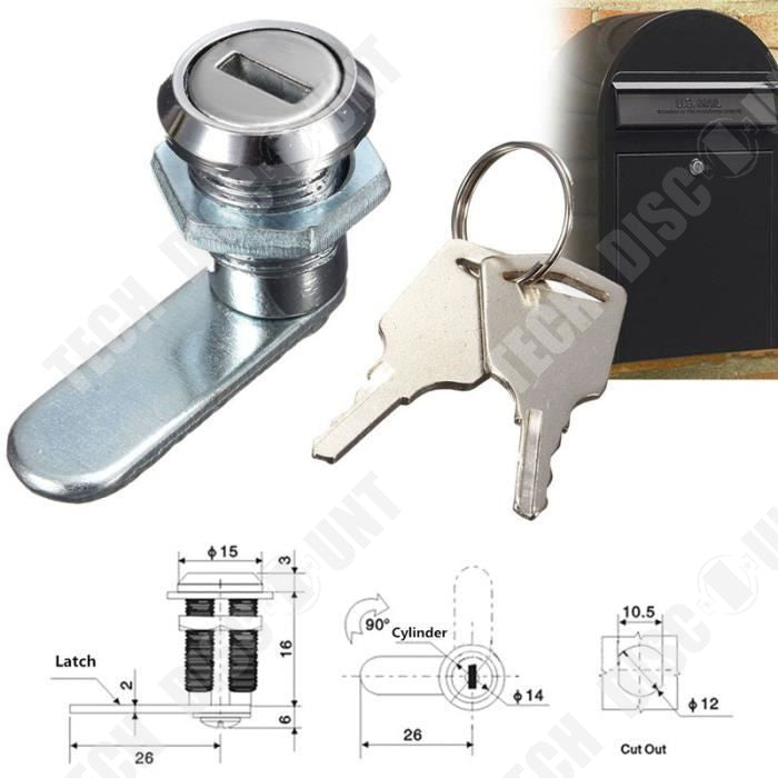 TD® Serrure de verrouillage sécurité domicile boite aux lettres 2 clés verrouiller objets cadenas de verrouillage résistant universe