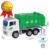 TD® Camion Poubelle Recyclage-Voiture Enfant Vert Maquette Camion Benne Garbage Truck Jouet Cadeau d'anniversaire Noël Fête